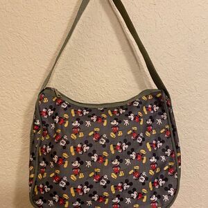 Disney Mickey Mouse Green Nylon Shoulder Bag Purse Olive Green